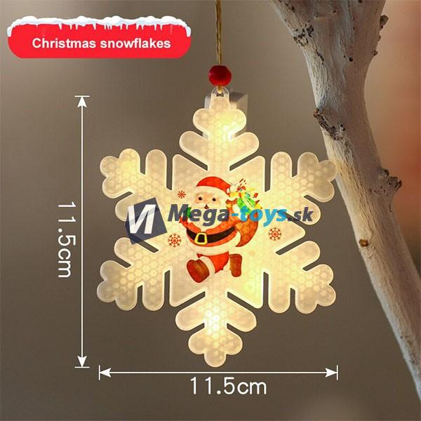 Vianočná LED farebná dekorácia Snehuliak Vločka