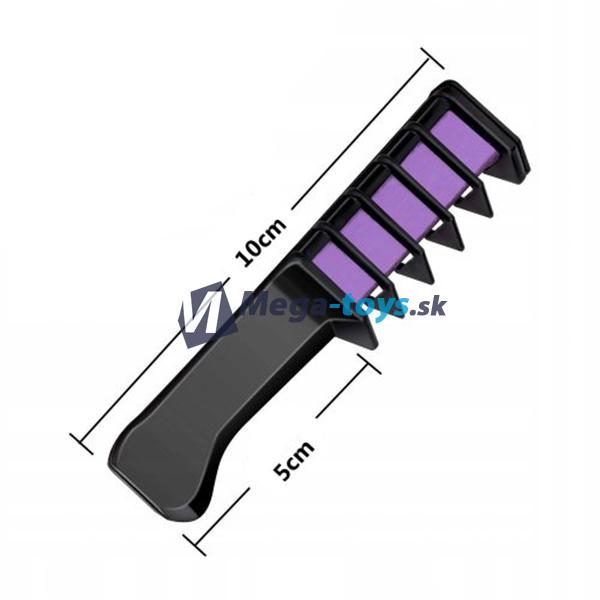Hrebeň s farebnými kriedami na vlasy 8 farieb