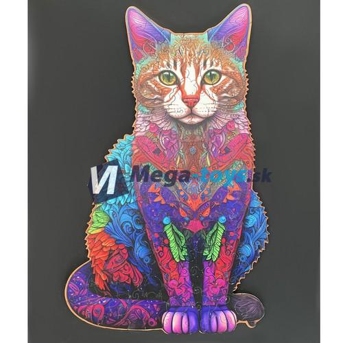 Drevené puzzle mačka 130 dielov Kruzzel