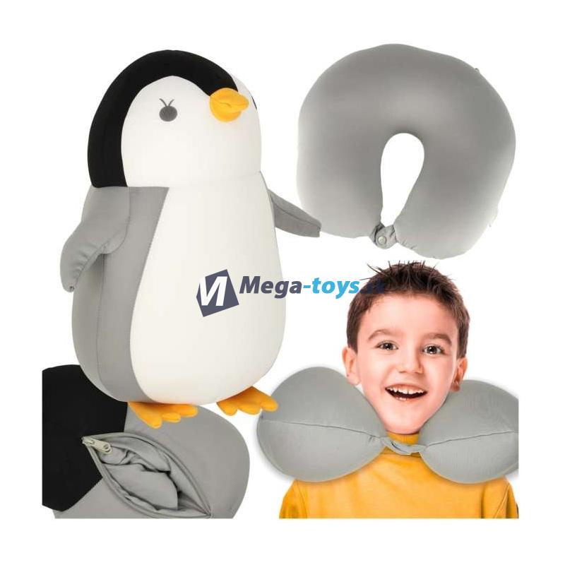Magický cestovný kamarát 2v1 vankúš s tučniakom