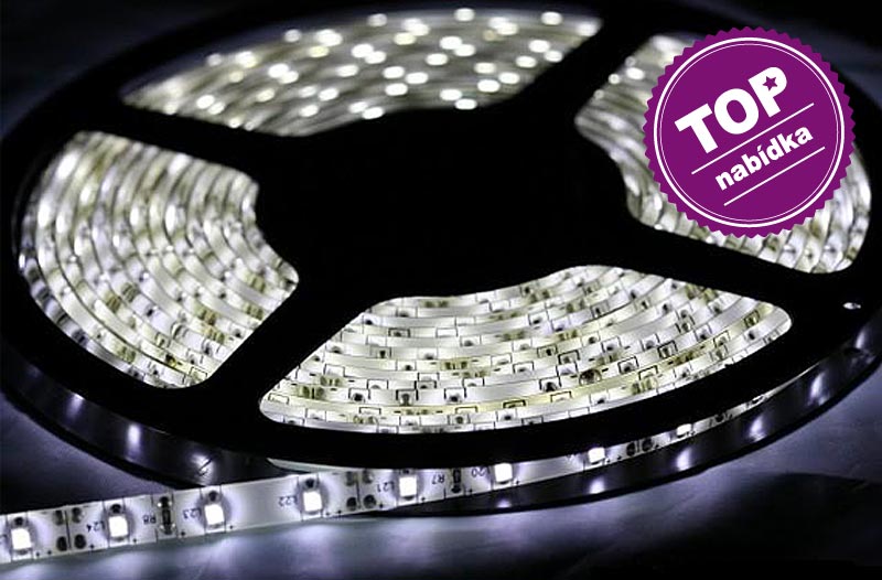 LED pásky do interiéru aj exteriéru - 5 m - biely