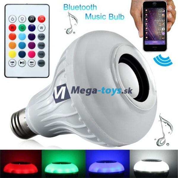 LED RGB farebná žiarovka s Bluetooth reproduktorom