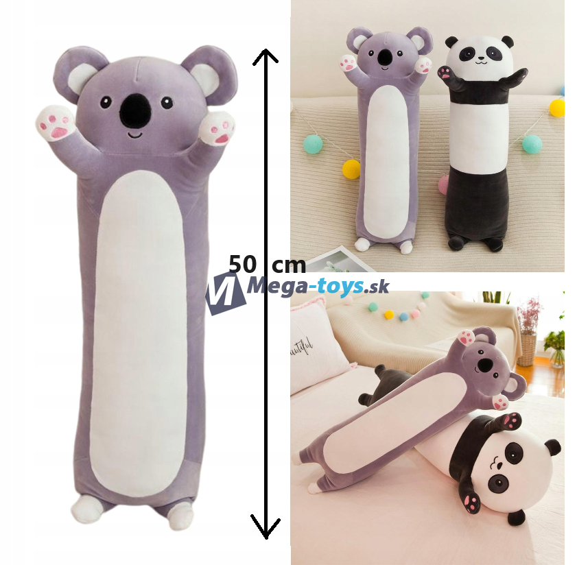 Plyšový podlhovastý vankúš Koala 50cm