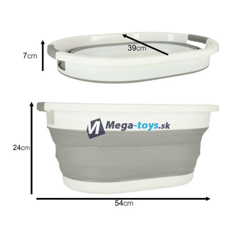 Silikónový skladací kôš oválny 25l