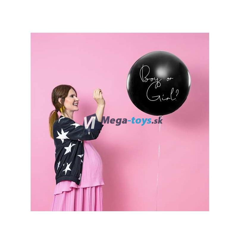 Balón „Chlapec alebo dievča“ s modrými konfetami - chlapec Ø 1 m