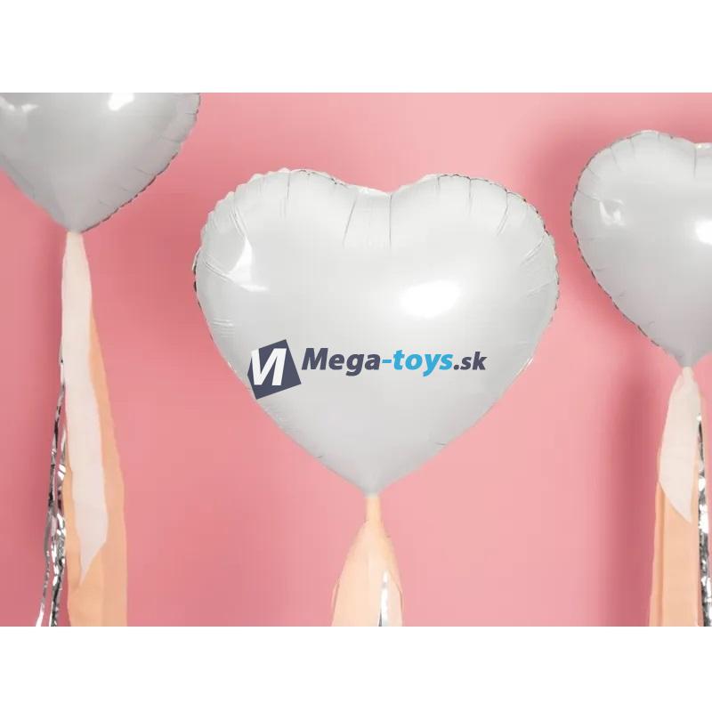 Fóliový balón srdce biely 45 cm