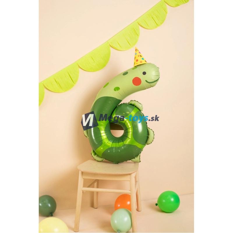 Fóliový balón číslo 6 korytnačka 75x96 cm