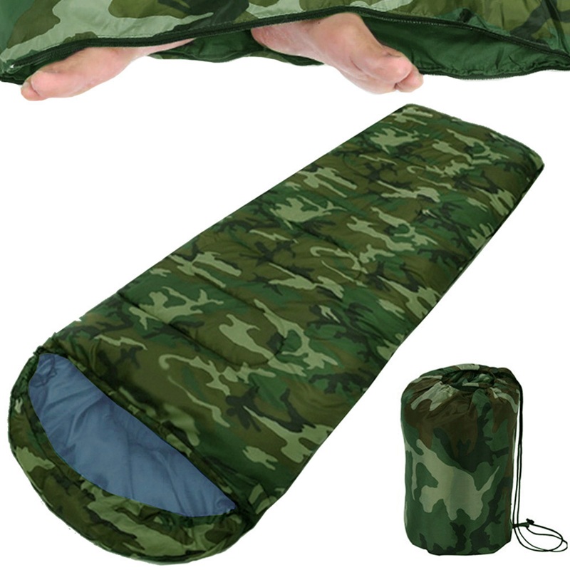 Kempingový spacák maskáčový 200 × 65 cm