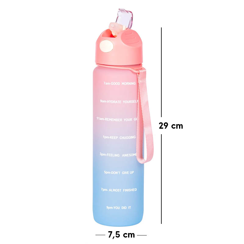 Fľaša na vodu s motivačnou odmerkou