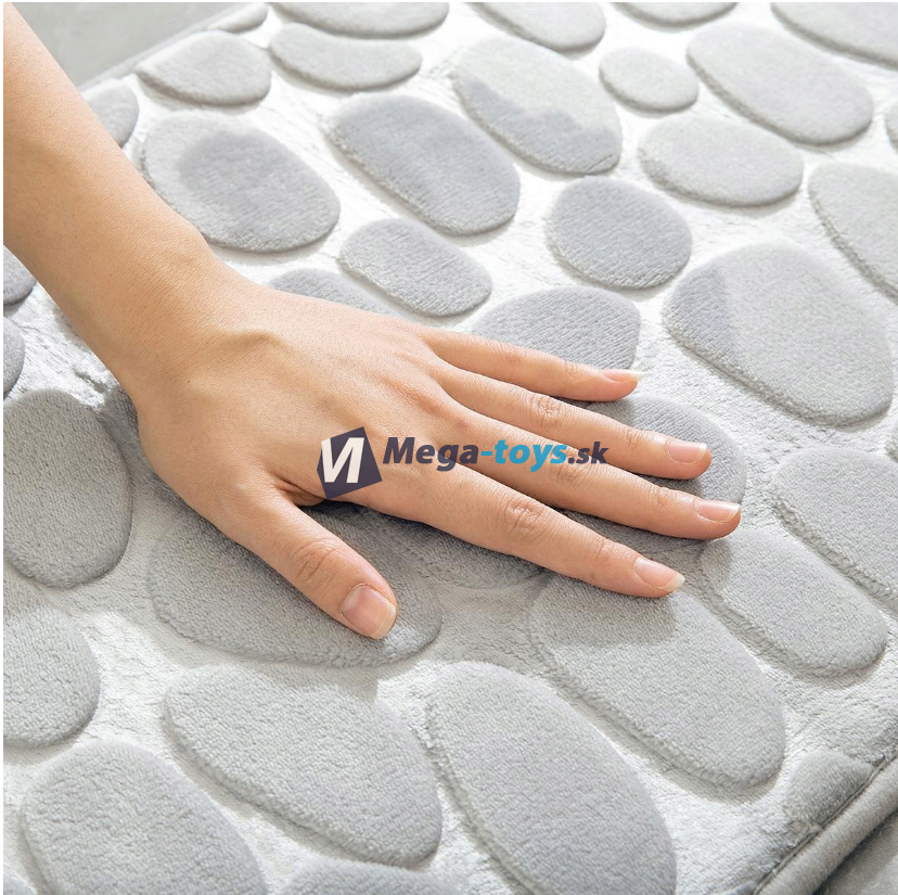 Sada 3 kusov Kúpeľňová predložka vzor kameňa, šedá