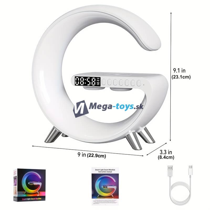 Múdra bezdrôtová nabíjačka s reproduktorom a budíkom