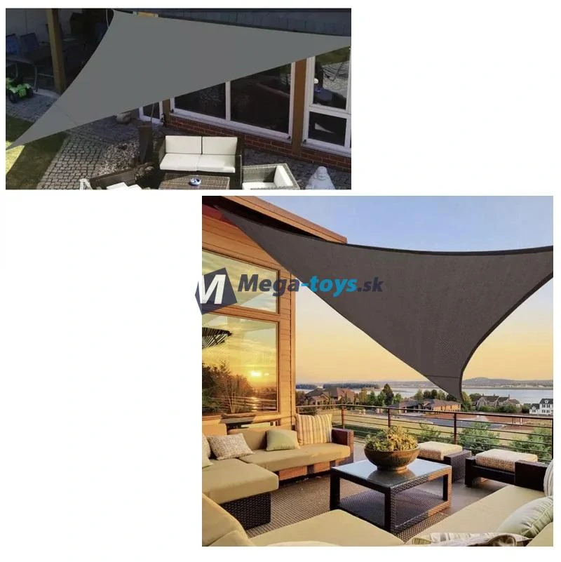 Ochranná plachta proti slnku 3 x 3 x 3 m šedá