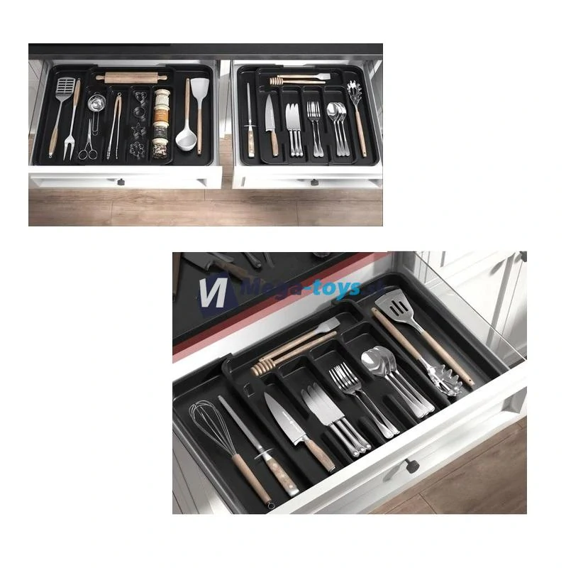 Organizér do kuchynskej zásuvky - plastová vložka 27,5 - 44,5 x 36,5 cm