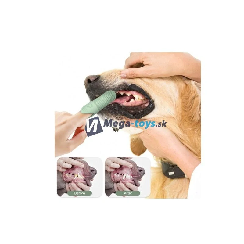 Silikónová prstová zubná kefka pre psy a mačky