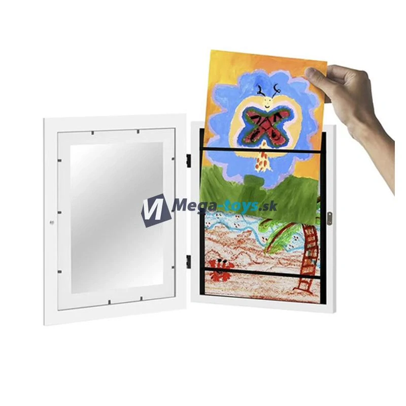 Umelecký rám na detské obrázky A4 biely