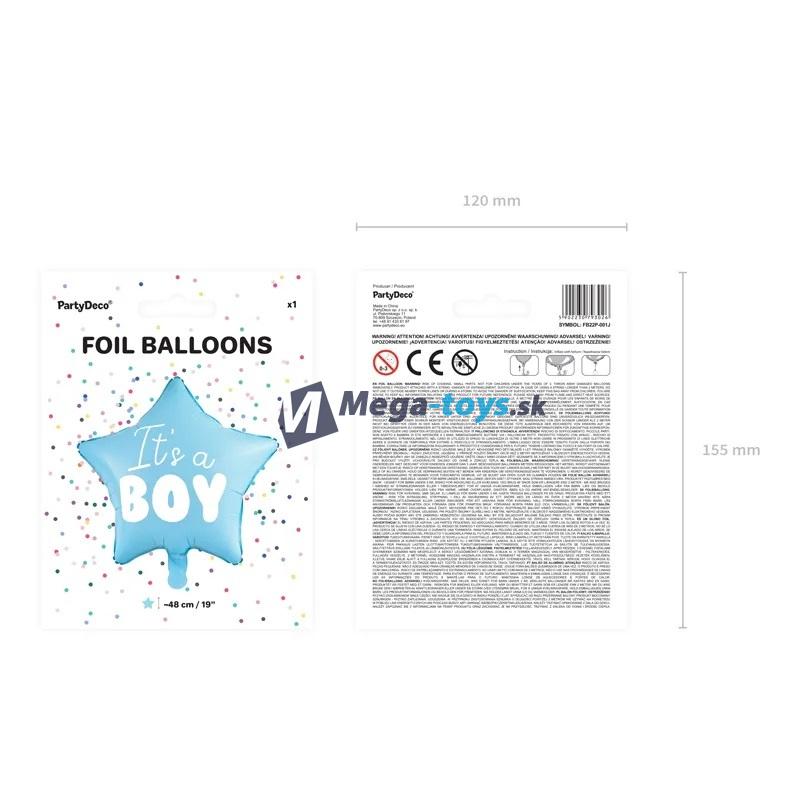 Fóliový balón „Je to KLUK “ hviezda modrá 48 cm