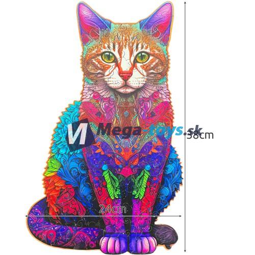 Drevené puzzle mačka 130 dielov Kruzzel