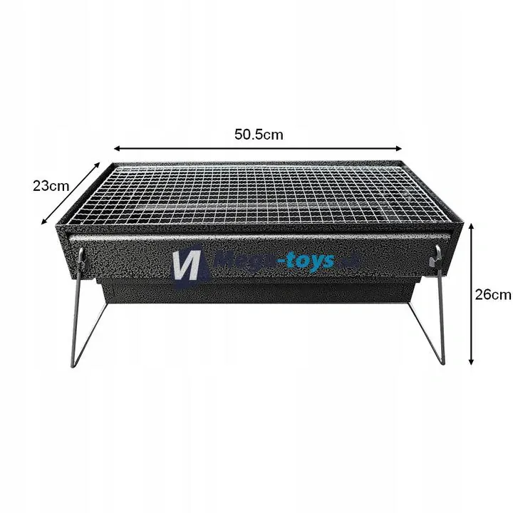 Prenosný cestovný skladací gril 51 x 23 cm