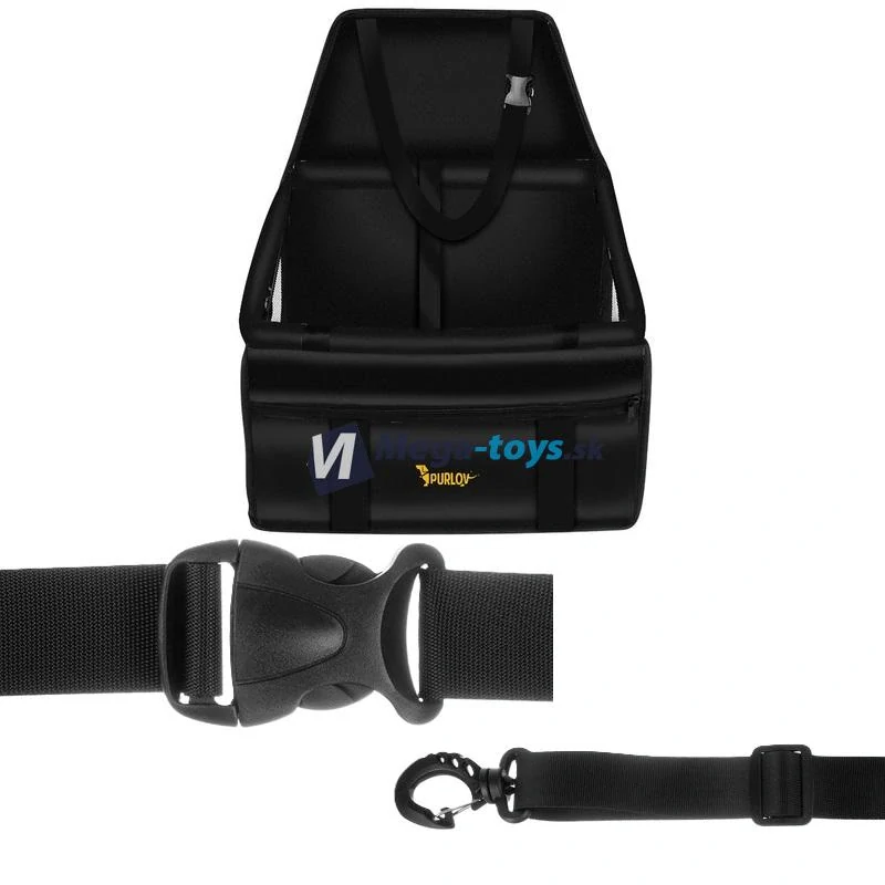 Autosedačka pre psa 40 x 40 x 32 cm čierna