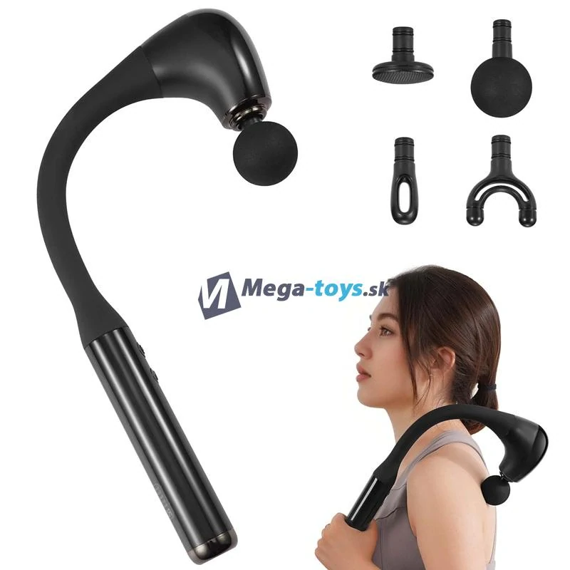 Zakrivená masážna pištoľ na uvoľnenie svalov celého tela