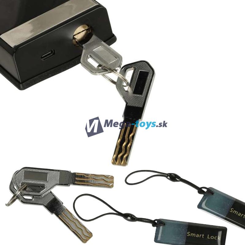 Kódový zámok s dotykovou klávesnicou a čítačkou odtlačkov prstov, Bluetooth, čierny