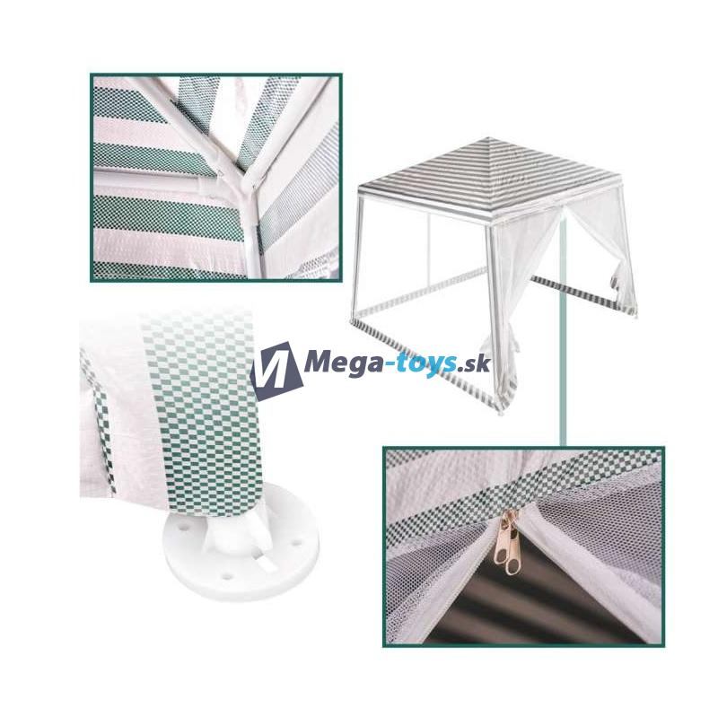 Záhradný altánok / párty stan s moskytiérou biely 3 x 3 m