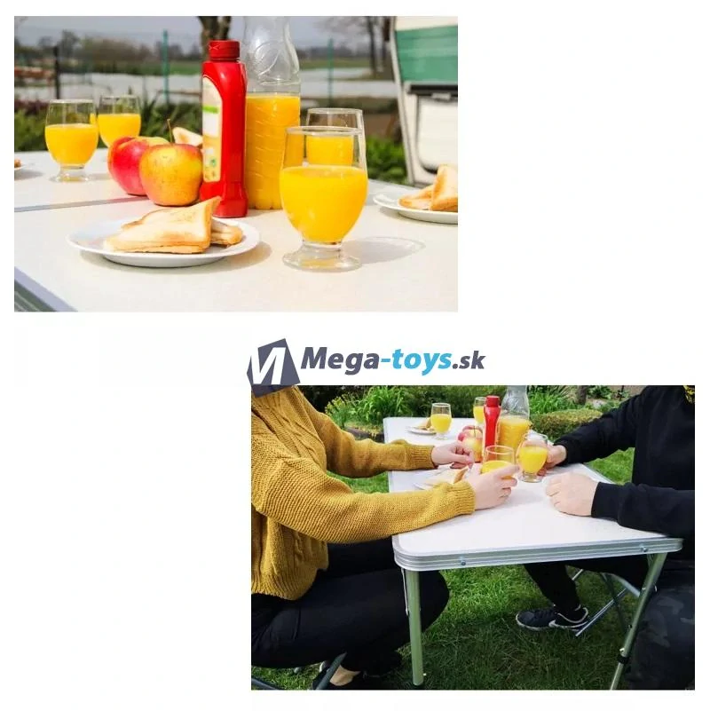 Skladacia kempingová sedacia súprava biela