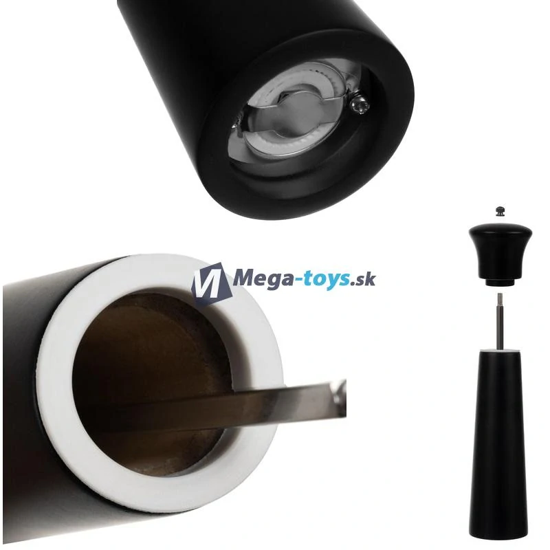 Ručný mlynček na korenie čierny a biely 2ks