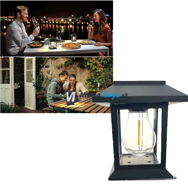 Solárna záhradná lampa 39,5cm - teplá biela Lucerna