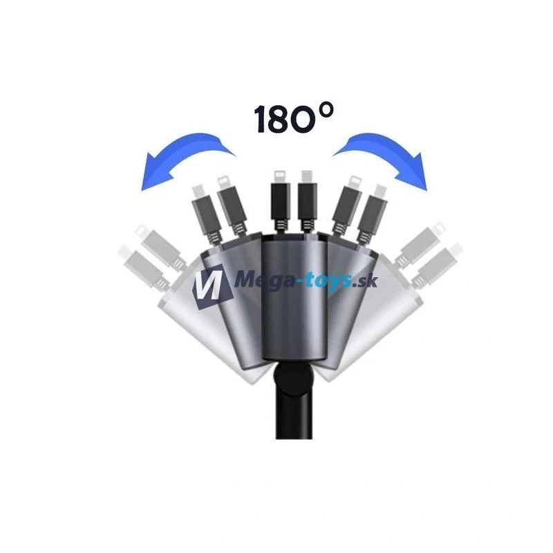 Nabíjačka do auta s navíjačom káblov 4v1