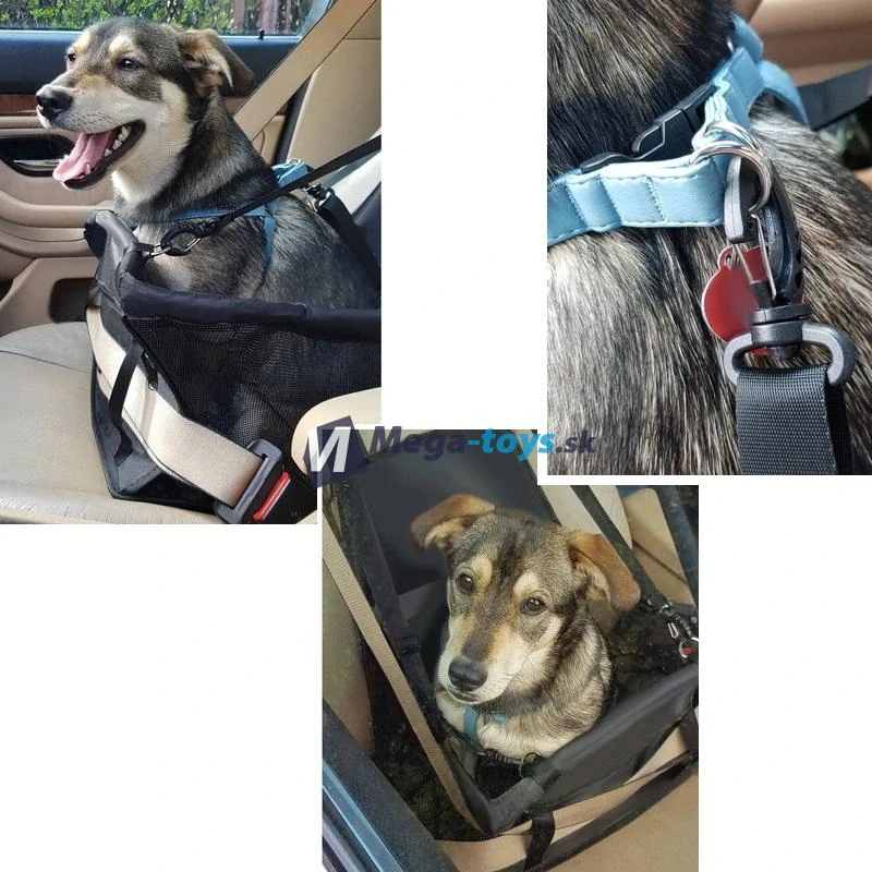 Autosedačka pre psa 40 x 40 x 32 cm čierna