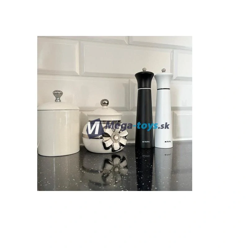 Ručný mlynček na korenie čierny a biely 2ks