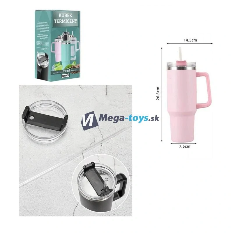 Termohrnček 1200 ml so slamkou