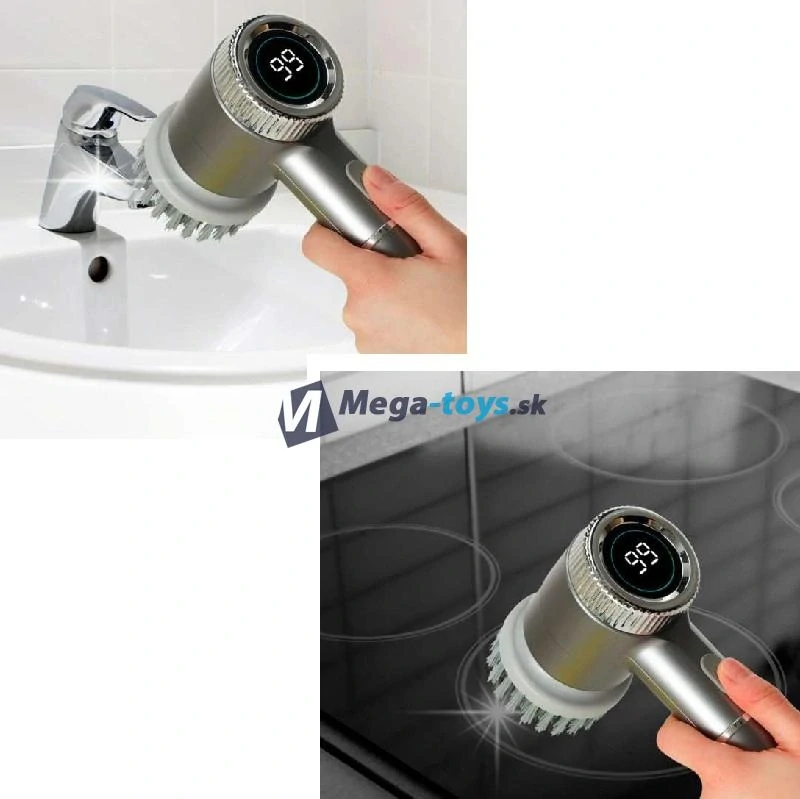 Rotačná elektrická čistiaca kefa 5v1 s LED displejom