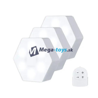 3x LED Bezdrôtové svietidlo HEXAGON na diaľkové ovládanie