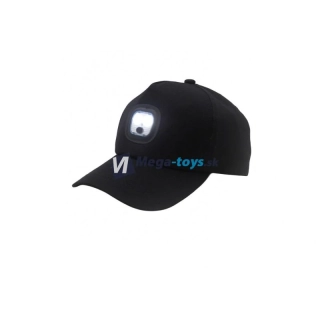 Čiapka s LED svetlom čierna