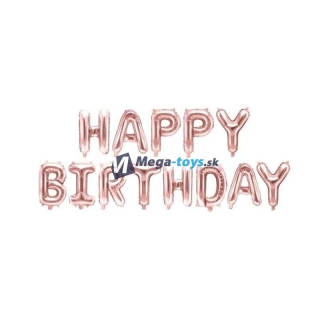 Fóliová balónová dekorácia Happy Birthday 340x35 cm ružovo zlatá 