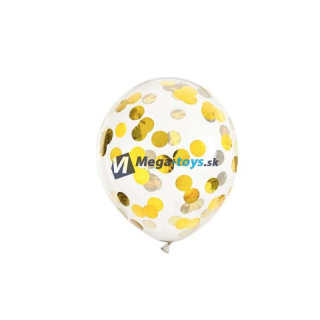 Priehľadné balóniky 30 cm s konfetami 6 ks