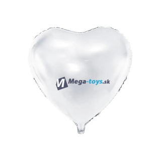 Fóliový balón srdce biely 45 cm