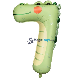 Fóliový balón číslo 7 Krokodíl 56x85 cm