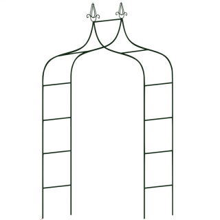 Záhradná kovová pergola na kvety dekoratívna tmavozelená